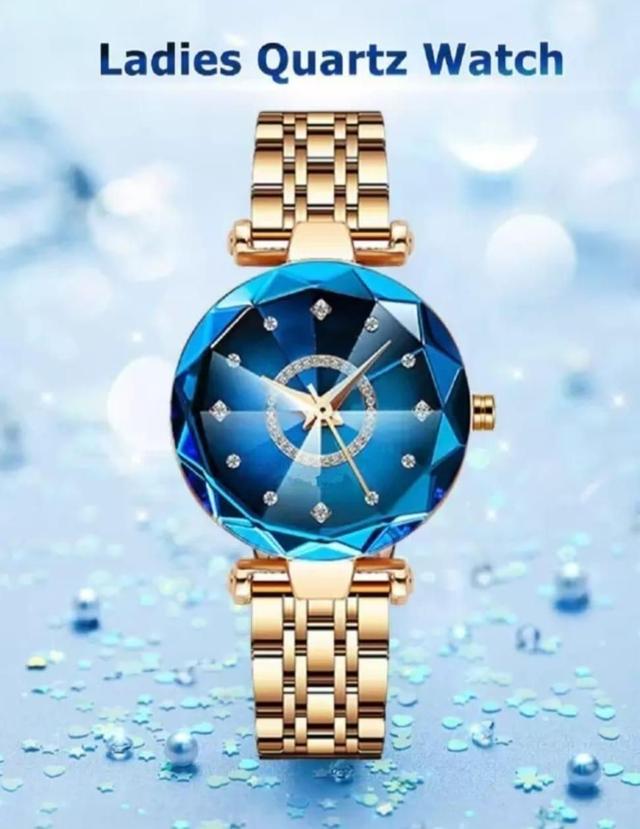 Elegant Blue Crystal Women's Watch β Luxury Fashion Bracelet Timepiece