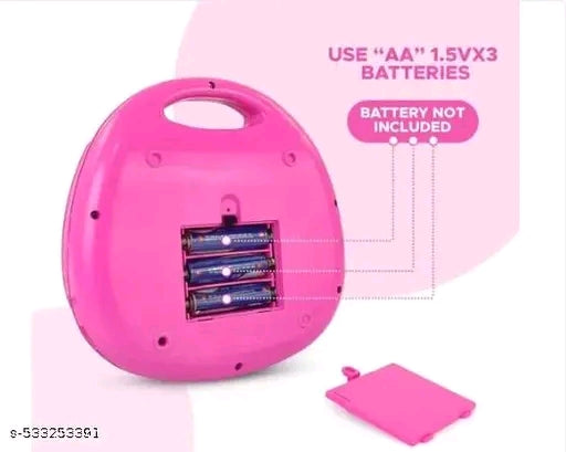 Pink Educational Kids Laptop Toy - ABC 123 Learning Computer with Animal Sounds, Colors, and Music (Multicolor)