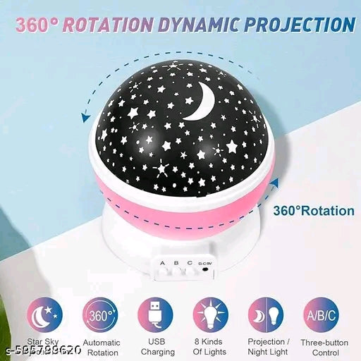 360° Rotation Dynamic Projection Star Sky Night Light