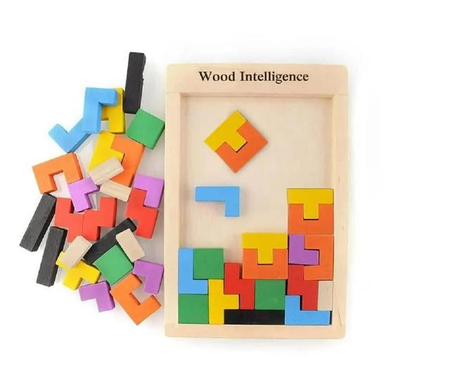 Wood Intelligence Puzzle Board – Creative Tetris Shape Educational Toy for Kids