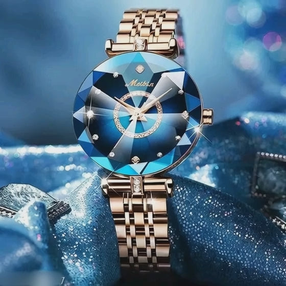 Elegant Blue Crystal Women's Watch – Luxury Fashion Bracelet Timepiece