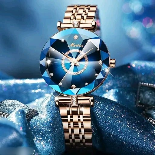 Elegant Blue Crystal Women's Watch – Luxury Fashion Bracelet Timepiece